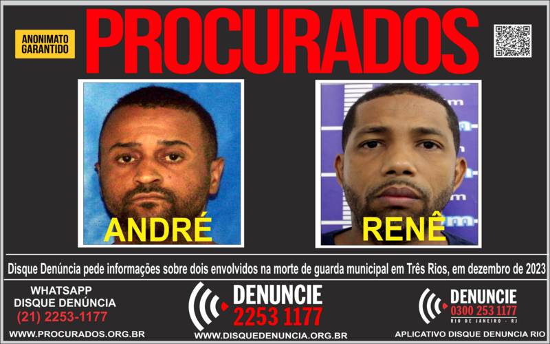 Disque Denúncia pede informações de acusados envolvidos na morte de Guarda Municipal