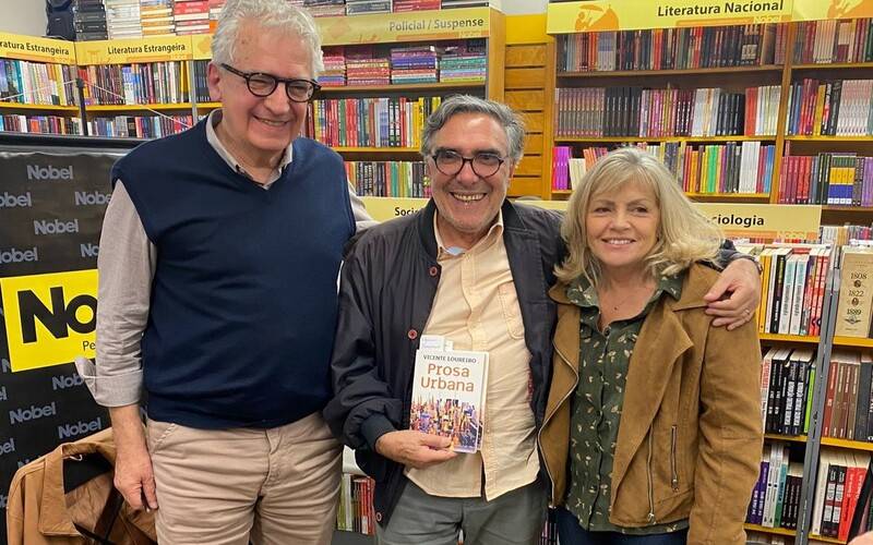 Vicente Loureiro, Fernando Fortes e Florzinha, na Nobel.