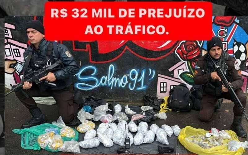 PM: 6 kg de drogas apreendidas e prejuízo de R$ 32 mil para o tráfico