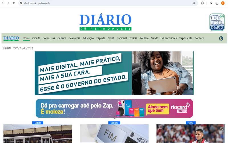 Diário de Petrópolis digital: o jornal da internet com a credibilidade do impresso