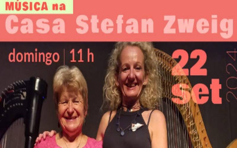 DUAS HARPAS: Claire le Fur (Franca) e Edith Gasteiger (Áustria), do Rio Harp Festival