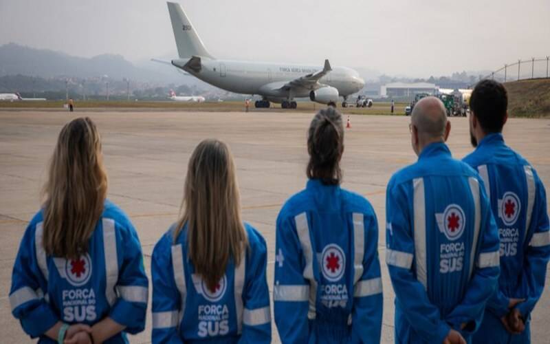 Força Nacional do SUS recebe o 6º voo com 212 repatriados do Líbano