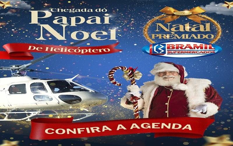 Papai Noel chegará de helicóptero em Itaipava e na Posse!