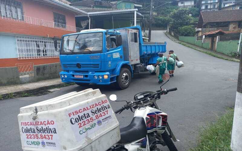 Mais de 33,5 toneladas de resíduos recoolhidos pelo serviço de coleta seletiva durante