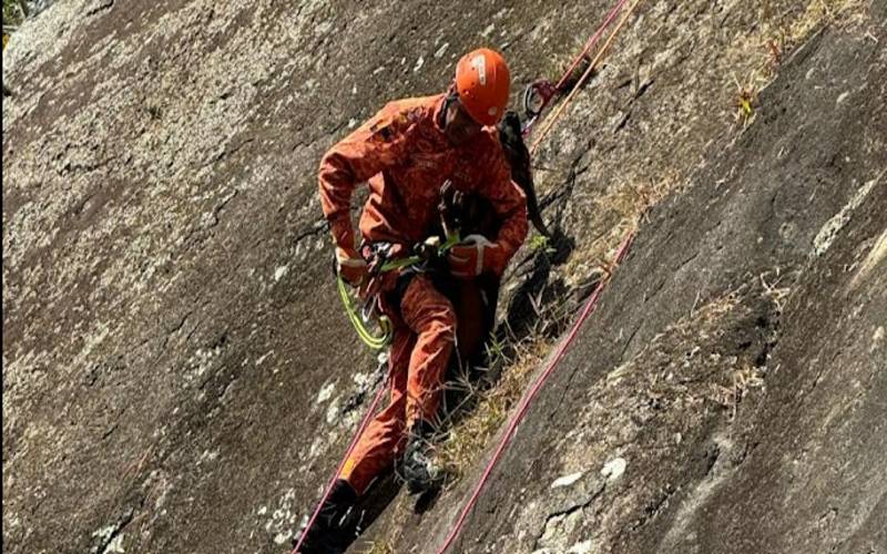 Corpo de Bombeiros RJ resgatam cabritos presos no alto da serra de Aperibé