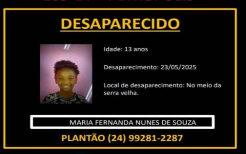 Você viu a Maria Fernanda? Jovem de 13 anos desapareceu na sexta-feira