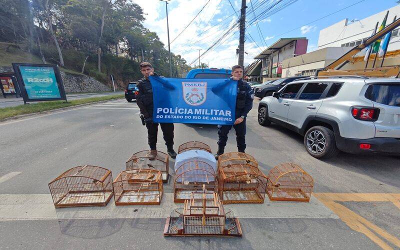 Polícia apreende pássaros silvestres e maconha em Corrêas
