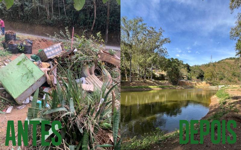Lago em Corrêas é despoluído e revitalizado pelo Conexão Verde e ganha Ponto de Entreg