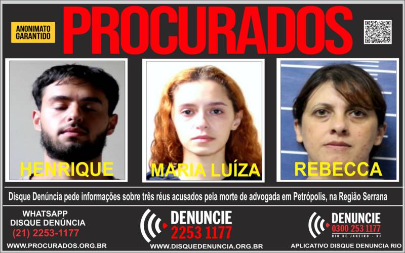 Disque Denúncia pede informações sobre três réus acusados pelo assassinato de Anic de 