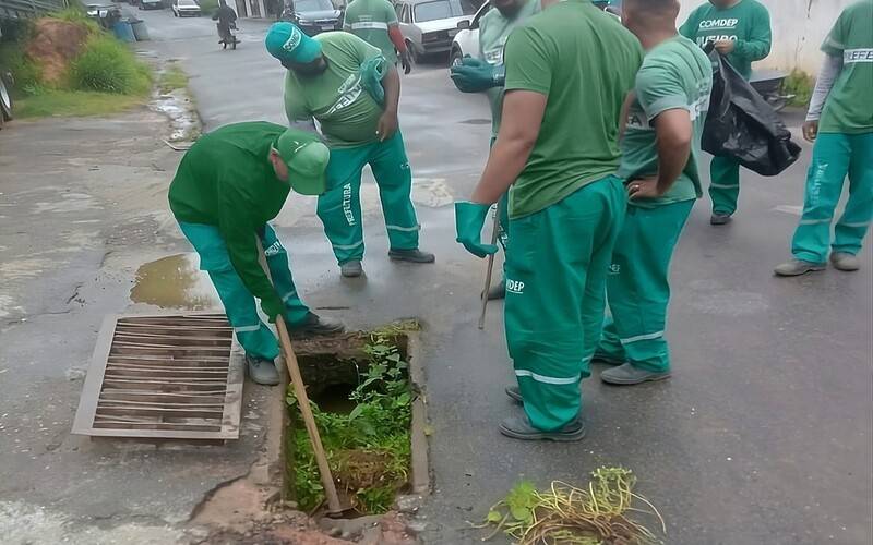 Comdep intensifica limpeza preventiva de bueiros, canaletas e bocas de lobo