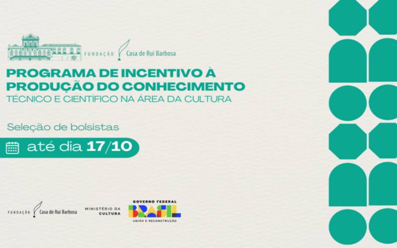 Fundação Casa de Rui Barbosa abre inscrições para bolsas de pesquisa e desenvolvimento
