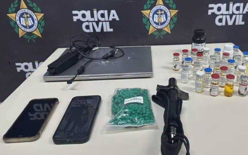 Polícia civil apreende medicamentos e anabolizantes durante cumprimento de madado de b