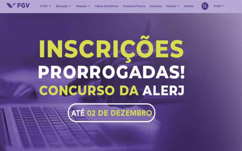 Concurso da Alerj: inscrições para cargos de especialista legislativo são prorrogadas 