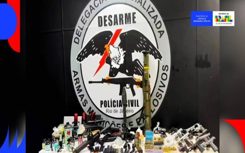 Operação contra tráfico interestadual de armas apreende lança-rojão entre as mais de 1