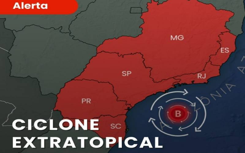 Ciclone extratropical em formação próximo à costa do Sudeste pode provocar temporais