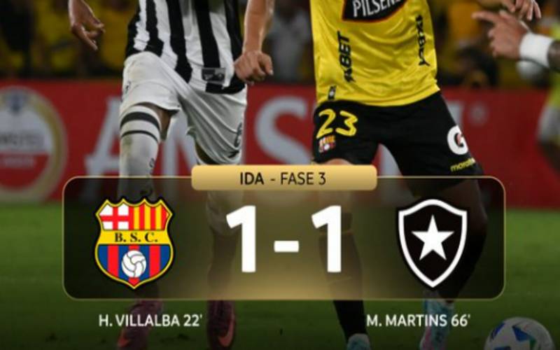 Pré-Libertadores: Botafogo arranca empate com Barcelona em Guayaquil