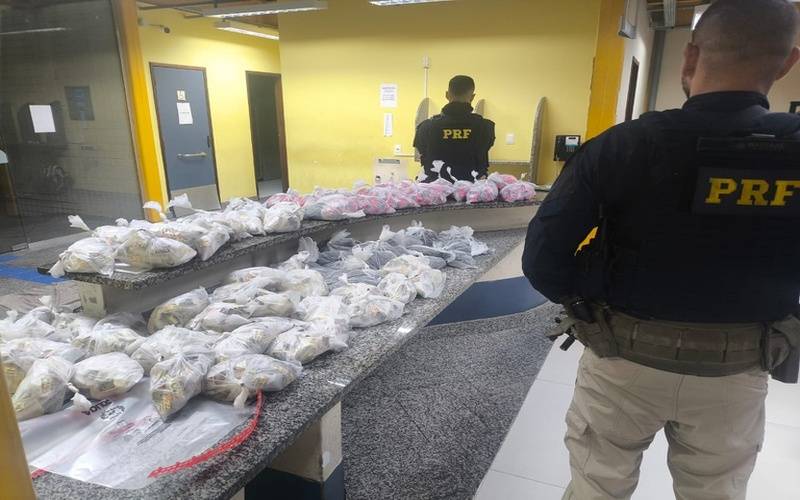 PRF apreende mais de 6 mil pinos de cocaína na BR-116, em Teresópolis