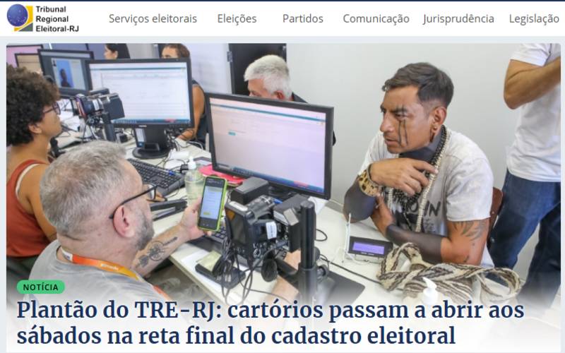 Plantão do TRE-RJ: cartórios passam a abrir aos sábados na reta final do cadastro elei