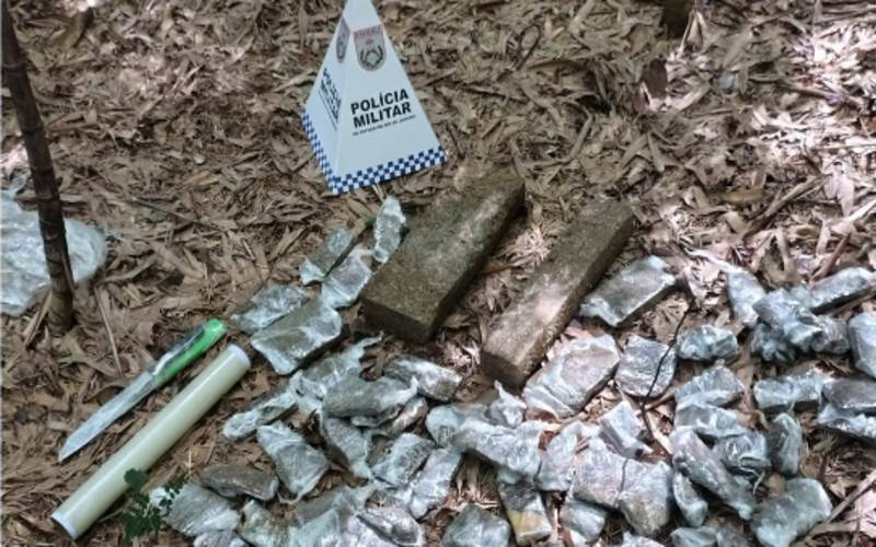 PM apreende cerca de 4 kg de maconha em área de mata em Itaipava