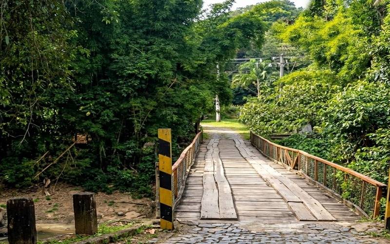 Fluxo aumenta em ponte de madeira atrás do Castelo de Itaipava e gera alerta