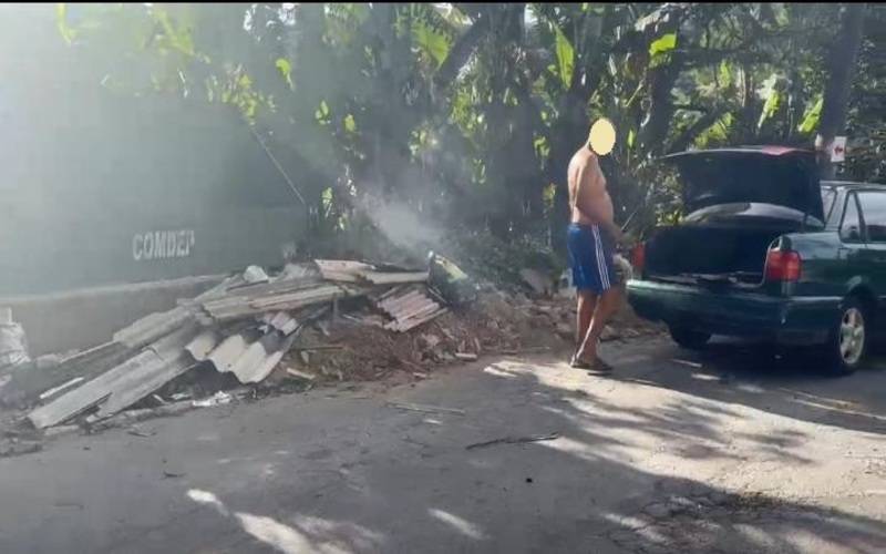 Descarte irregular de entulho no Quitandinha