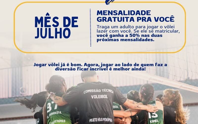 Projeto Vôlei Petrópolis lança promoção para alunos que indicarem novos participantes