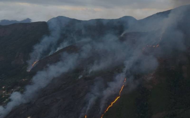 Incêndio de grandes proporções em Nova Friburgo destrói área equivalente a 42 campos d