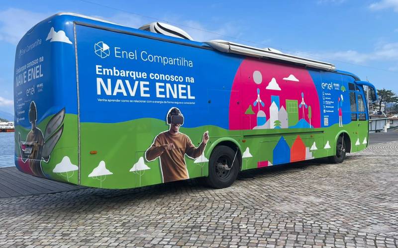Enel Rio leva Nave Enel e dá dicas de consumo consciente a moradores de seis município