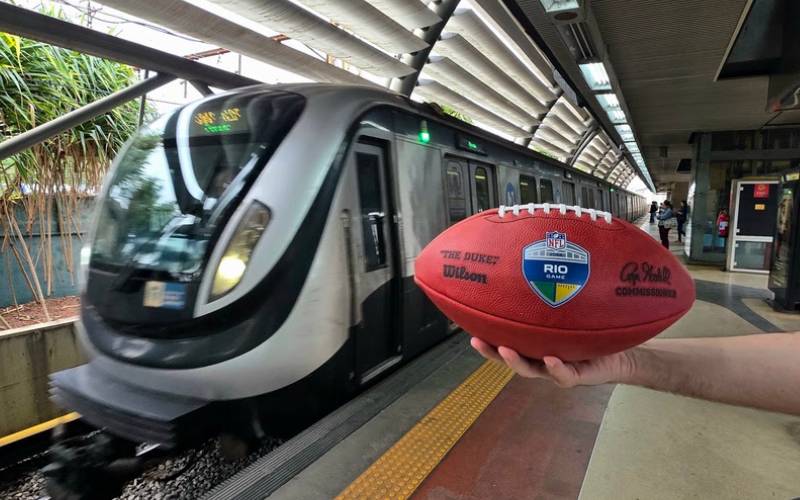 Esquema especial do MetrôRio para o evento NFL Rio Game 2026 no Maracanã